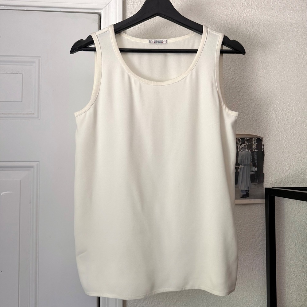 YVES SAINT LAURENT vintage off white scoop crew neck sleeveless tank top